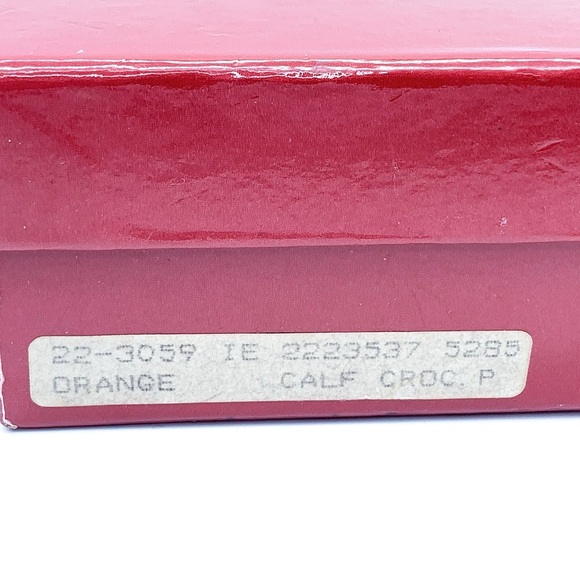 Salvatore Ferragamo Calf Croc Leather Bi-Fold Long Wallet in Orange - Picture 10 of 12